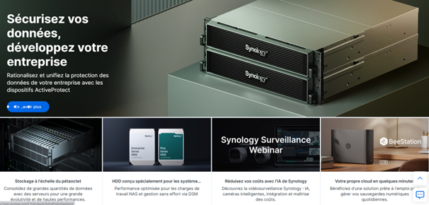 Home page d'accueil synology fr