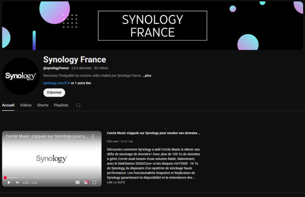 Home youtube synology fr